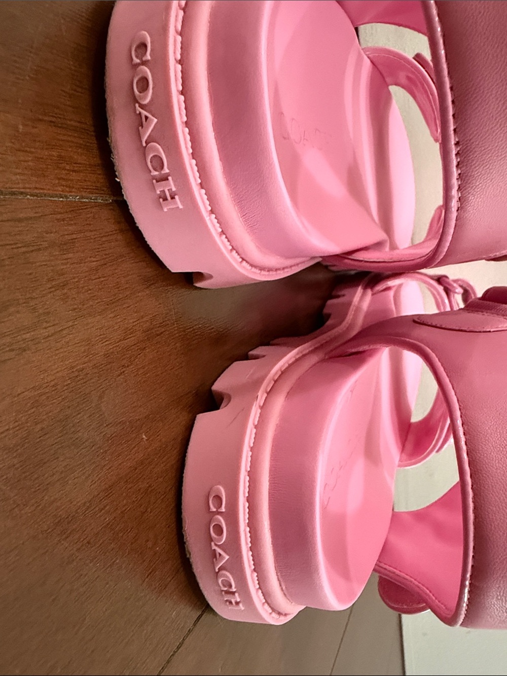 Coach Pink Adjustable Strap Women's Sandals - Picture 7 of 7